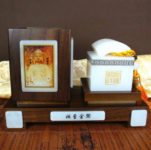 玉石文臺擺件 辦公桌面優(yōu)雅實用的商務(wù)工藝禮品